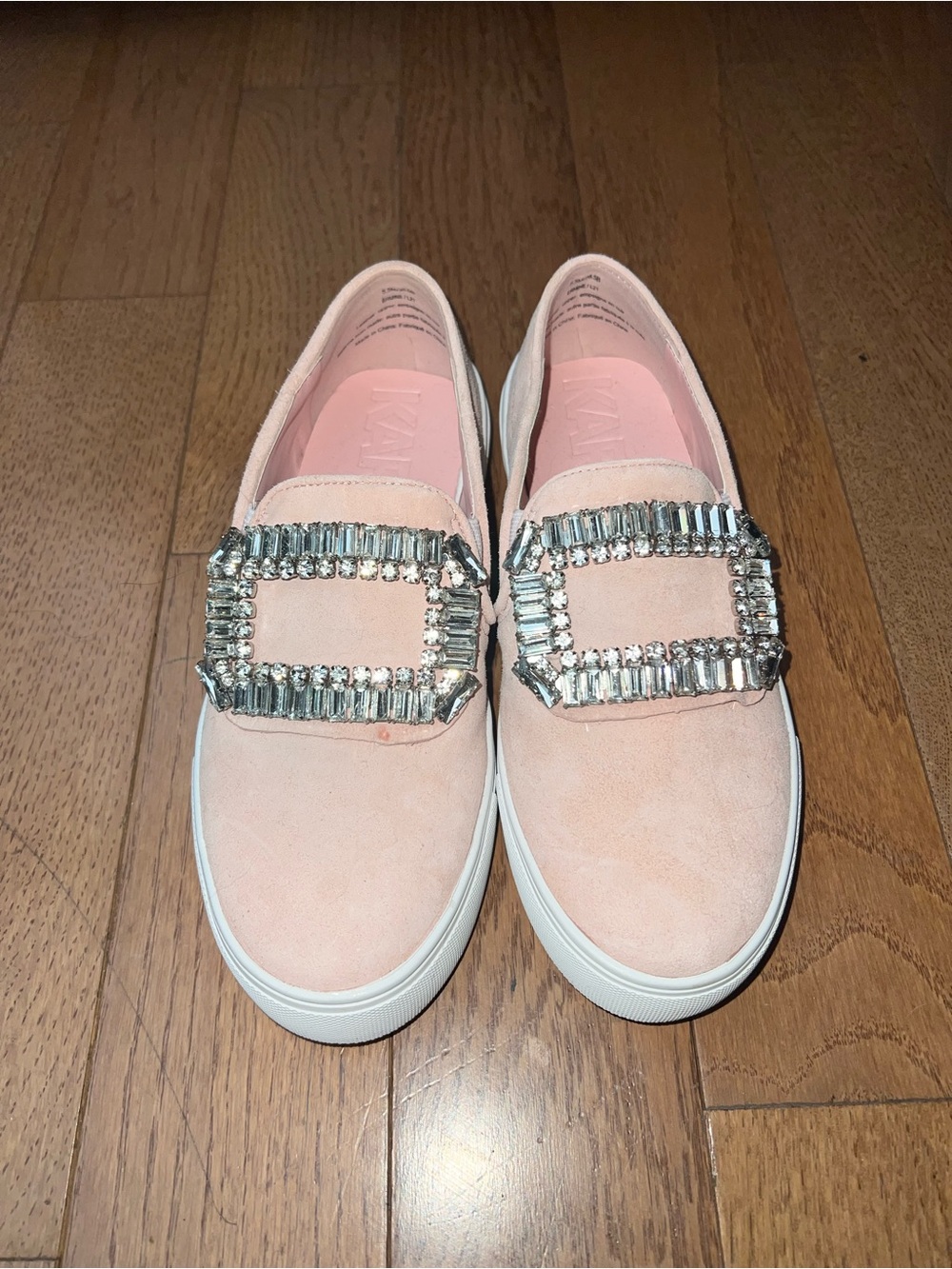 Karl Lagerfeld Women's Pink Loafers jeweled size 5.5 - Picture 2 of 6